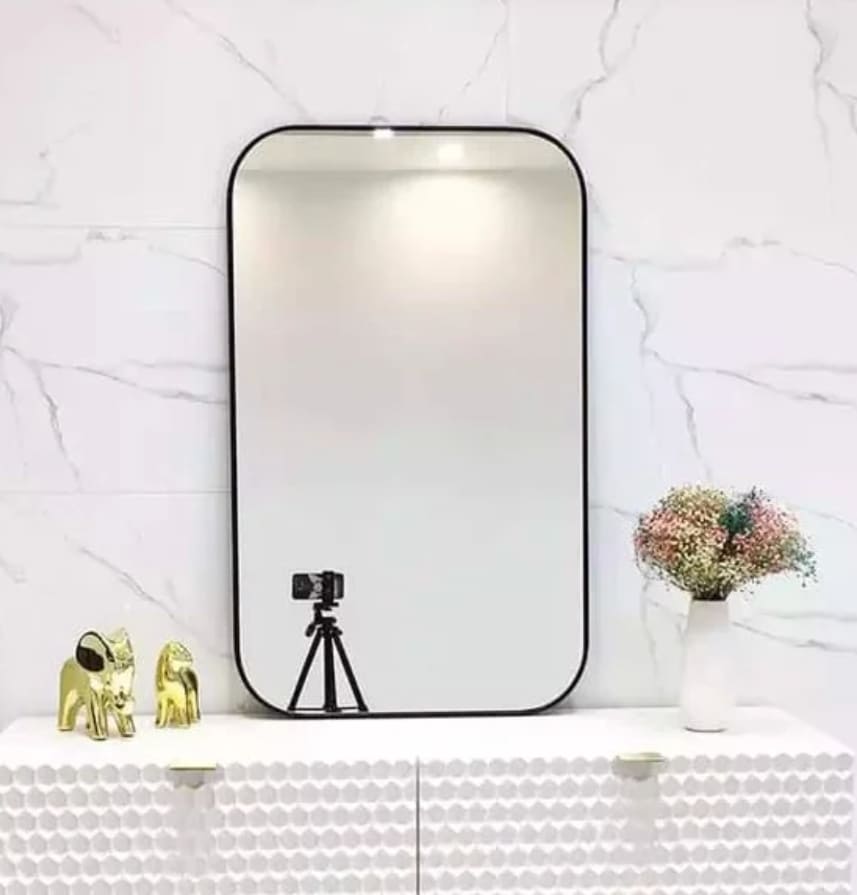 Gương Phòng Tắm Viền Nhôm Mạ Đen GT-03D Kích Thước 500×700