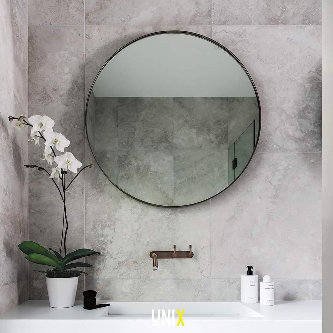 Gương Phòng Tắm Viền Nhôm Mạ Đen GT-05D Kích Thước 600×600